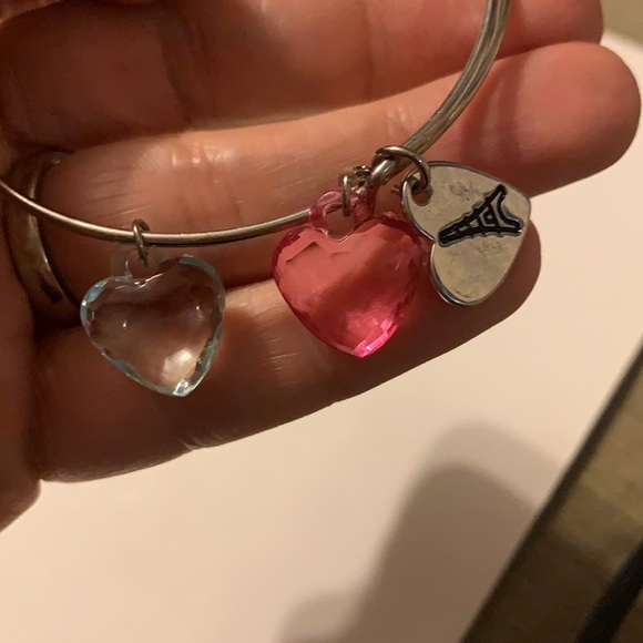Two hearts and K initial charm and Eiffel Tower charm Bracelets - Picture 4 of 5